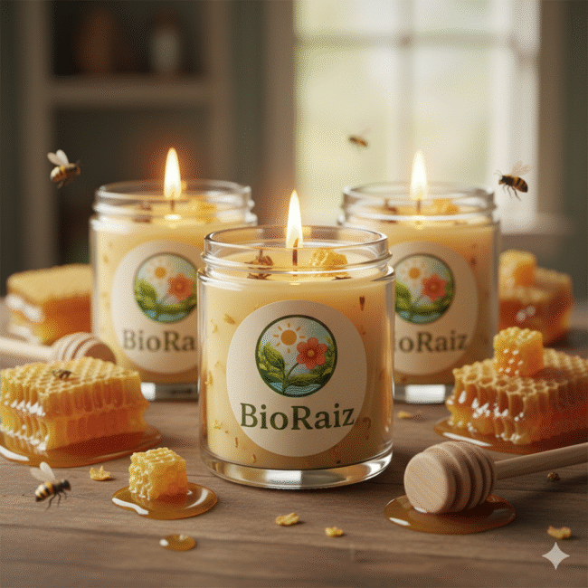 Velas de miel artesanales de BioRaíz